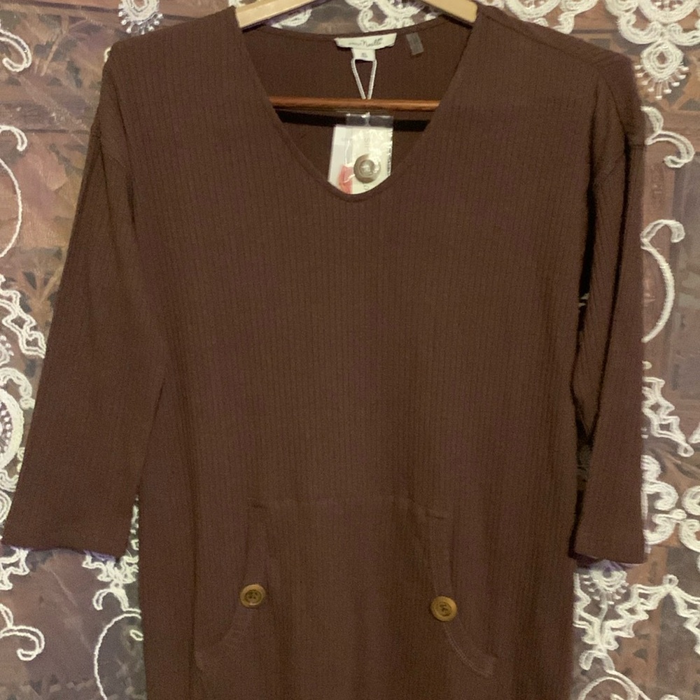 Noelle Brown Long Sleeve Dress